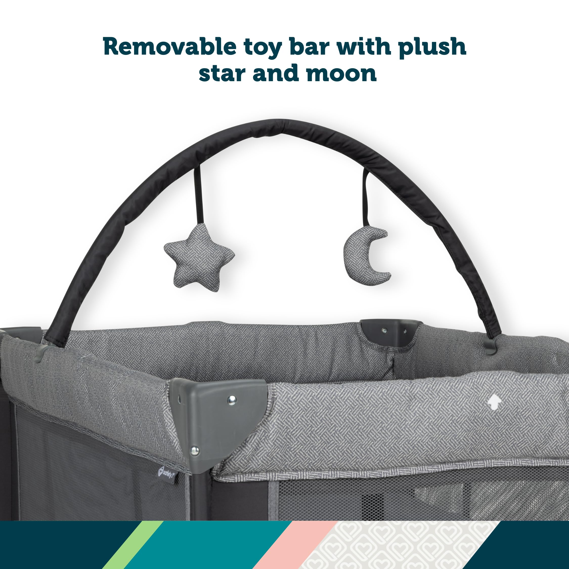 Safety 1st Basic 2-in-1 Play Yard with Bassinet, Gray - Image 5