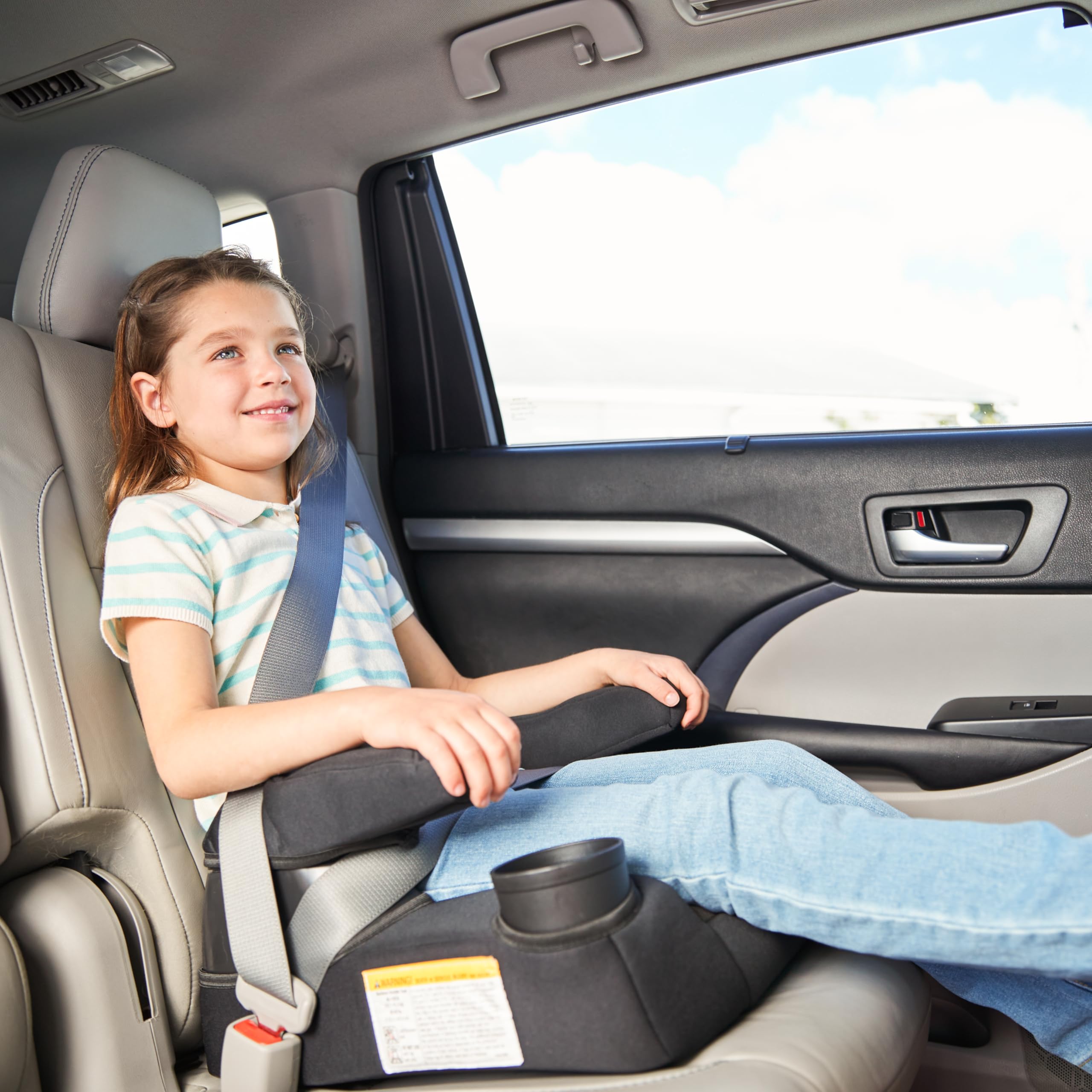 Safety 1st Comfort Ride Lite Booster Car Seat, 2-Pack, Lightweight Backless Booster Seat, Machine Washable, Dishwasher Safe Cup Holders, USA-Made, Fits Kids 40-100 lbs, 43.4-57", Pure Black - Image 10