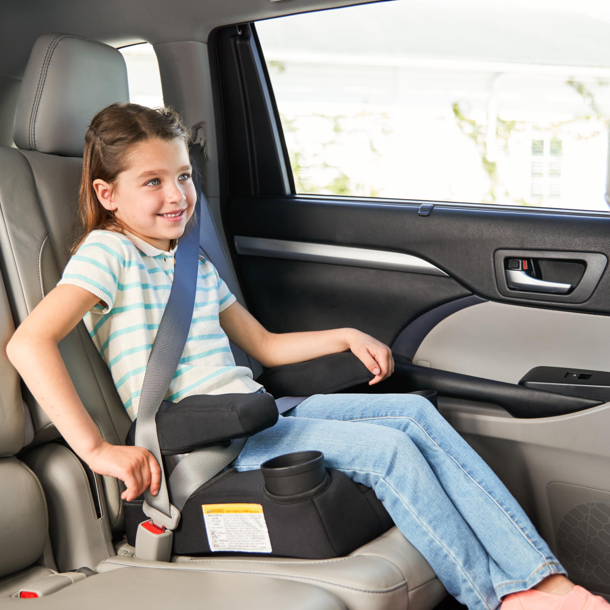 Safety 1st Comfort Ride Lite Booster Car Seat, 2-Pack, Lightweight Backless Booster Seat, Machine Washable, Dishwasher Safe Cup Holders, USA-Made, Fits Kids 40-100 lbs, 43.4-57", Pure Black - Image 11