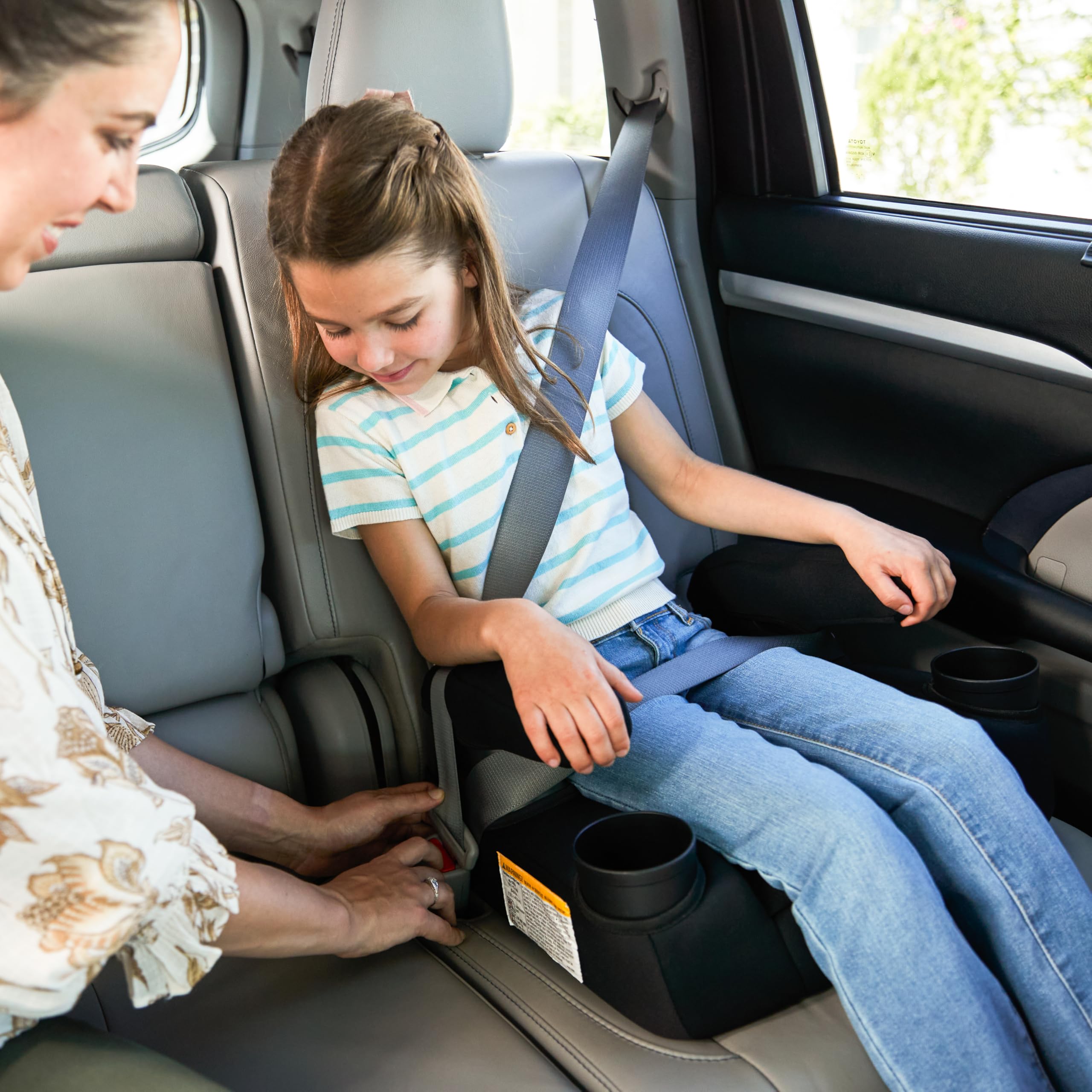 Safety 1st Comfort Ride Lite Booster Car Seat, 2-Pack, Lightweight Backless Booster Seat, Machine Washable, Dishwasher Safe Cup Holders, USA-Made, Fits Kids 40-100 lbs, 43.4-57", Pure Black - Image 12