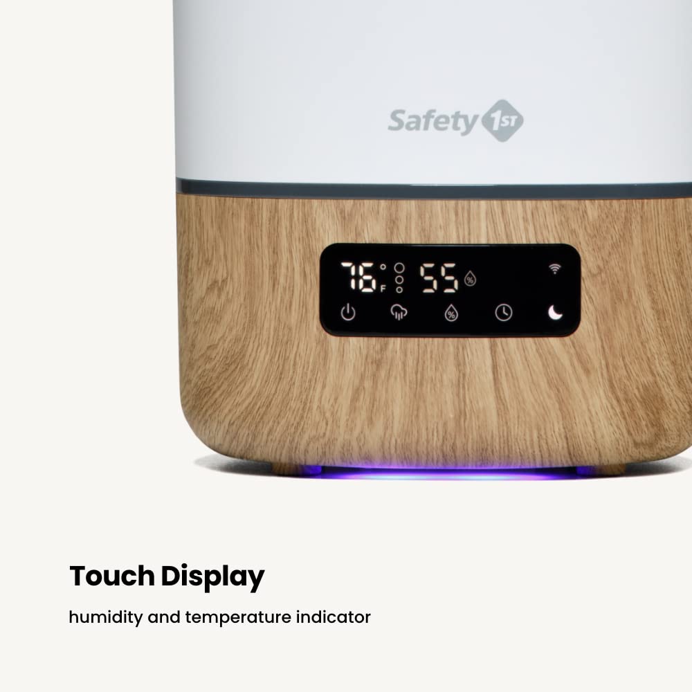 Safety 1st Connected Smart Humidifier — 1 Gallon (3.8L) Tank Size, Cool Mist Humidifier with Hygrometer and Nightlight, and Whisper Quiet for Baby Bedroom, Nursery, iOS and Android Compatible - Image 5