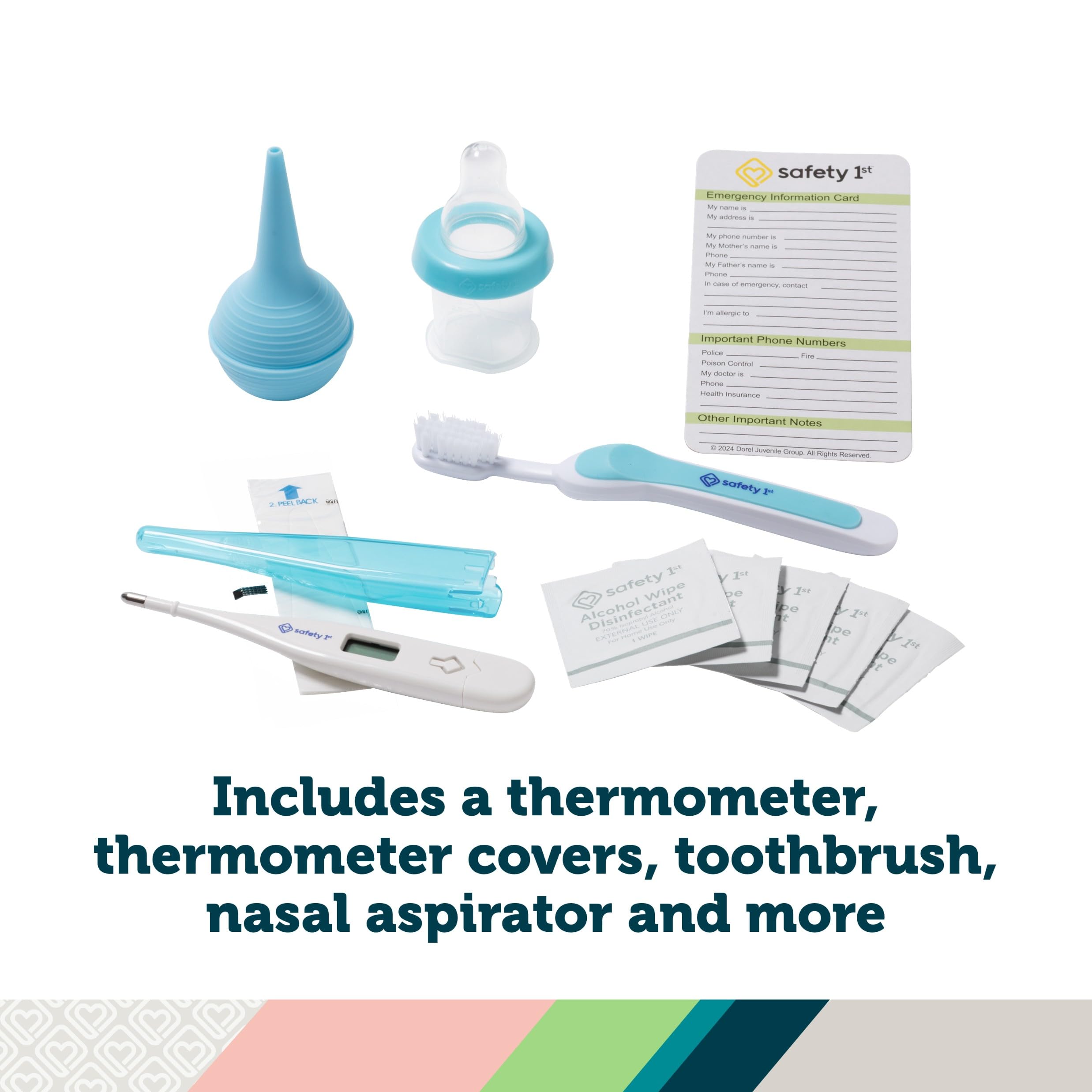 Safety 1st Deluxe Baby Healthcare and Grooming Kit, Arctic Blue, Newborn Baby Essentials, One Size, 25 Pieces - Image 3