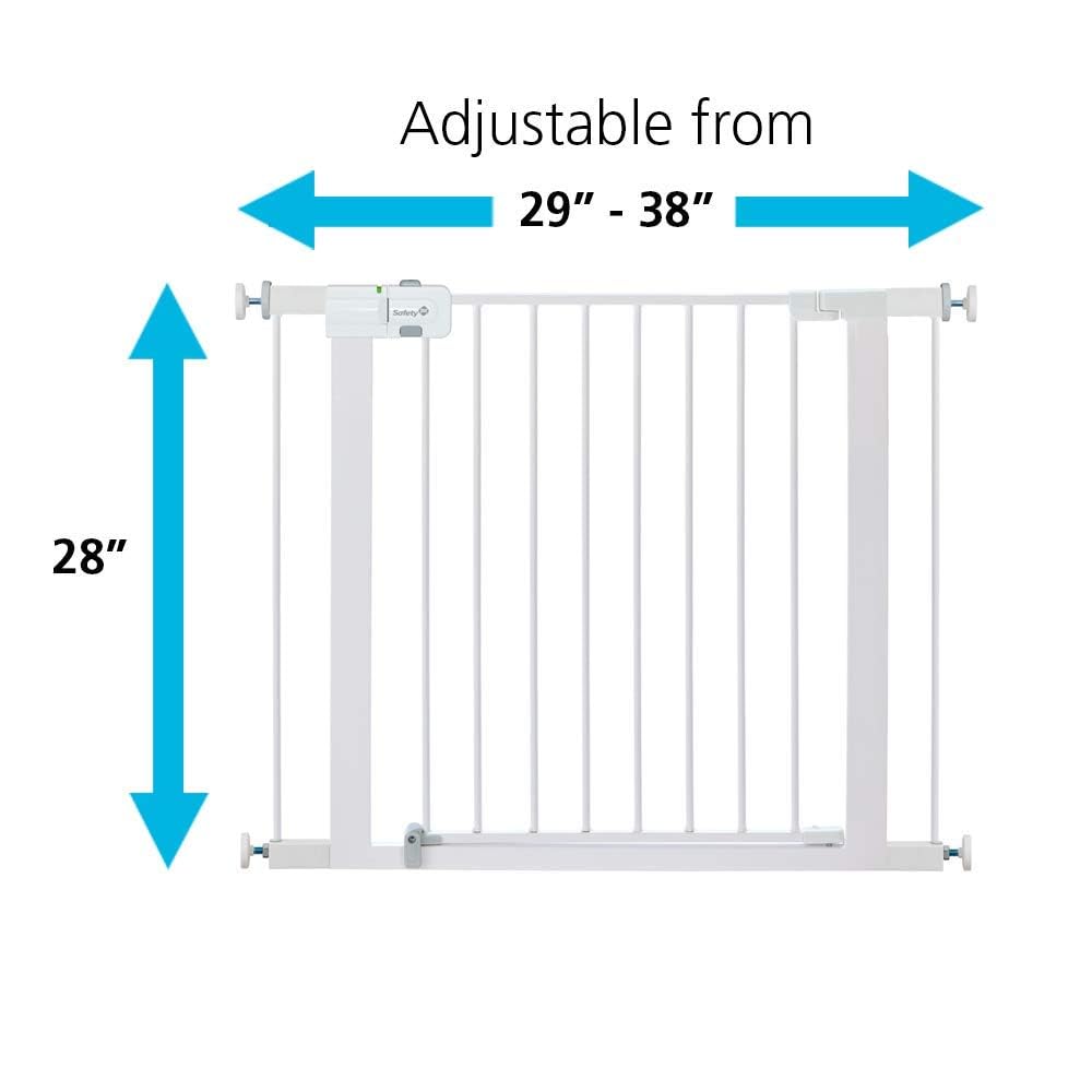 Safety 1st Easy Install Walk Thru Baby Gate for Doorway With Door, Dog Gates, Fits 29"-38", Easy Install 28" Tall, White - Image 3