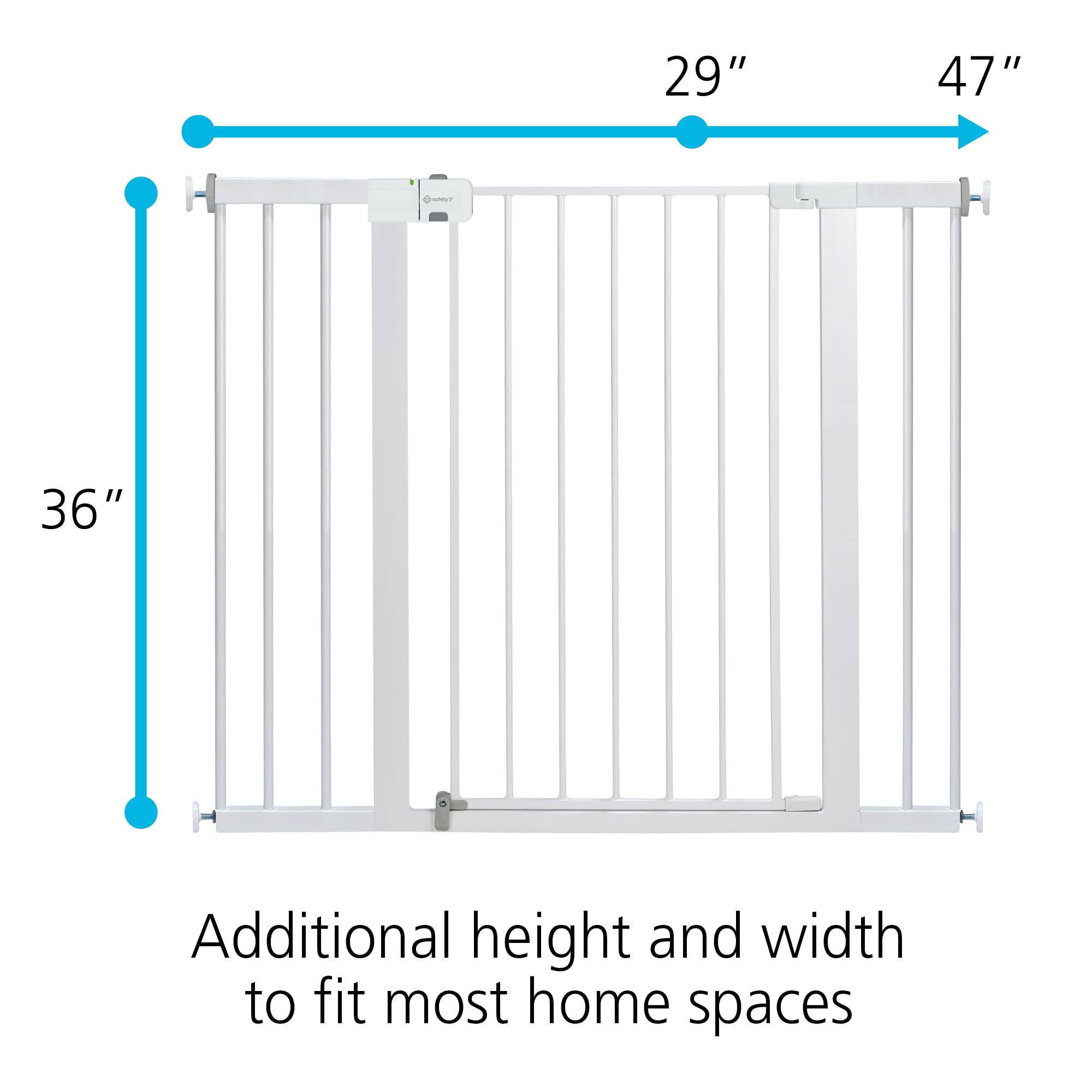 Safety 1st Extra Wide Baby Gate with Door: Premium Child Safety, Extra Tall Gate for Doorways, Dog Gates, Easy Installation, 36" Tall & Wide, Fits 29"-47" - Image 3