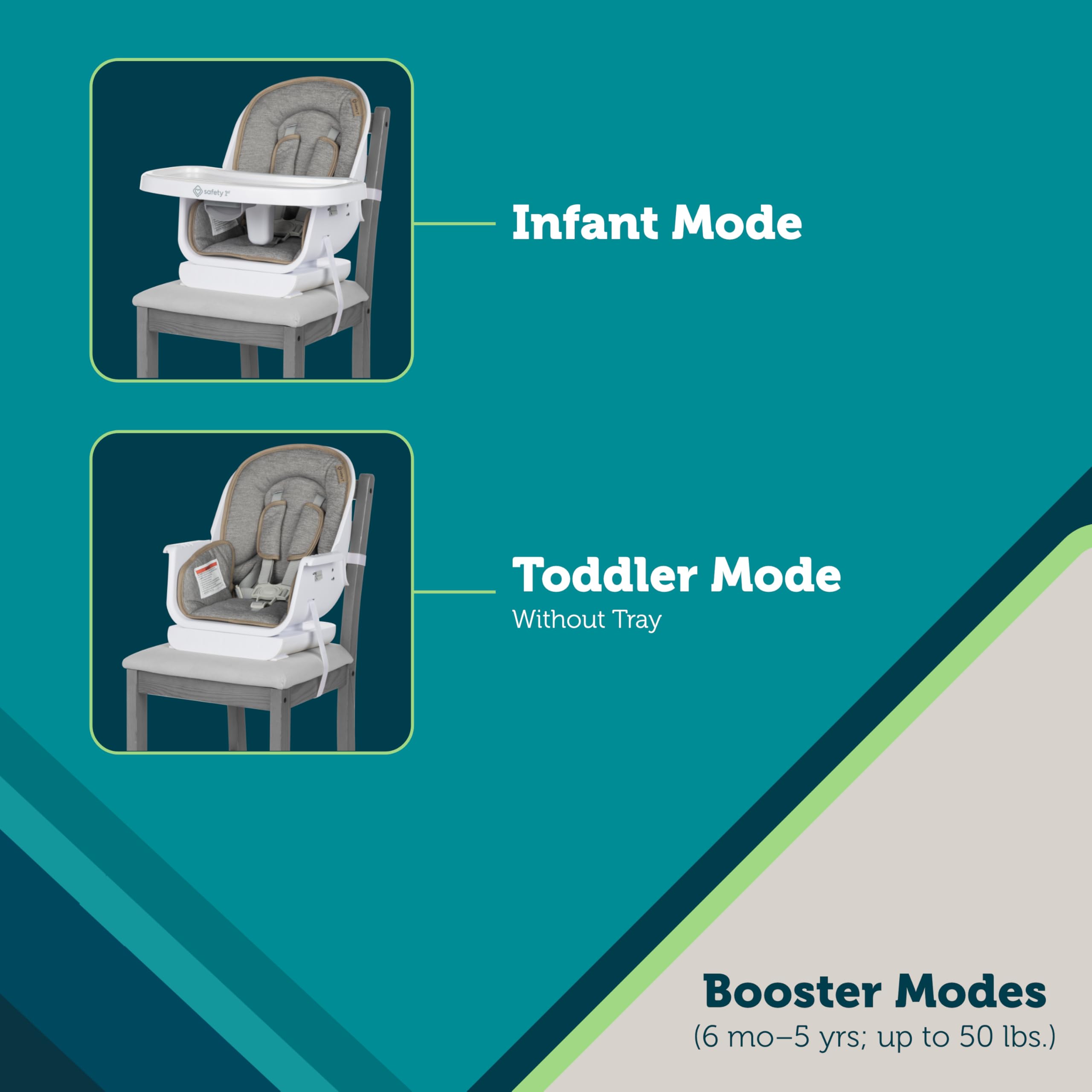 Safety 1st Grow and Go Essential Rotating High Chair, French Grey - Image 10