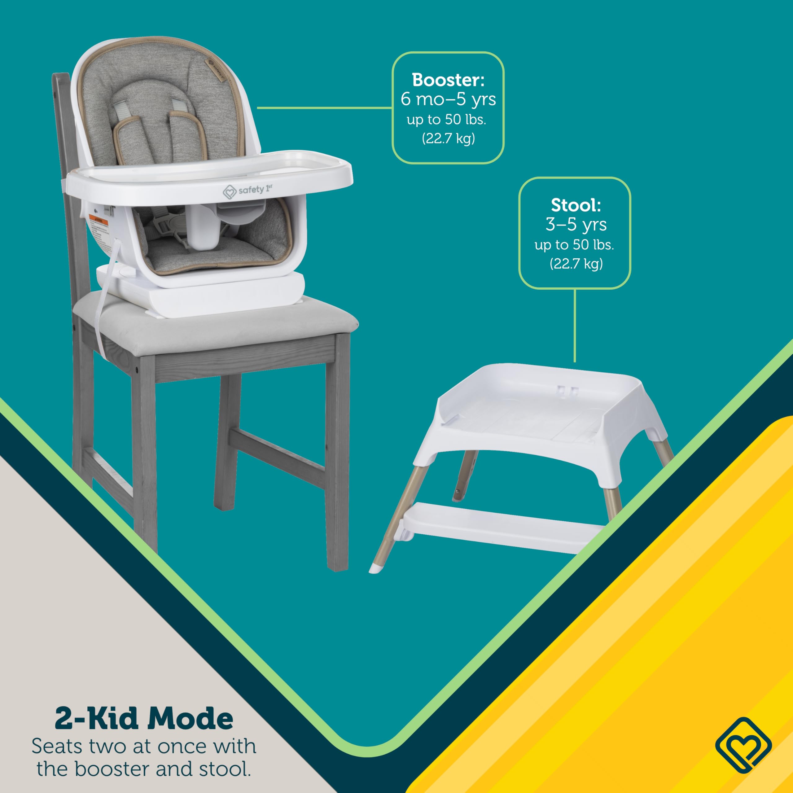 Safety 1st Grow and Go Essential Rotating High Chair, French Grey - Image 11