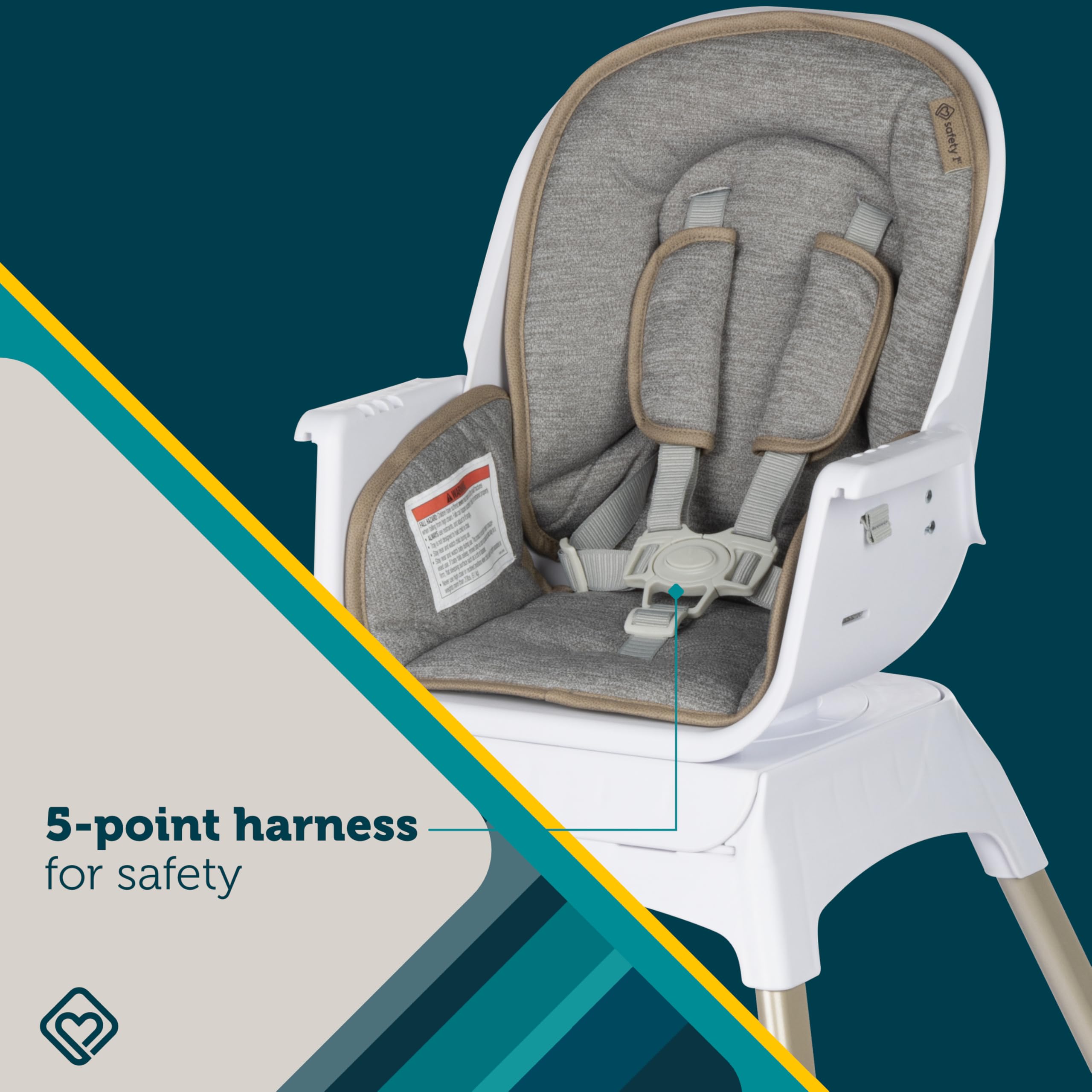 Safety 1st Grow and Go Essential Rotating High Chair, French Grey - Image 3