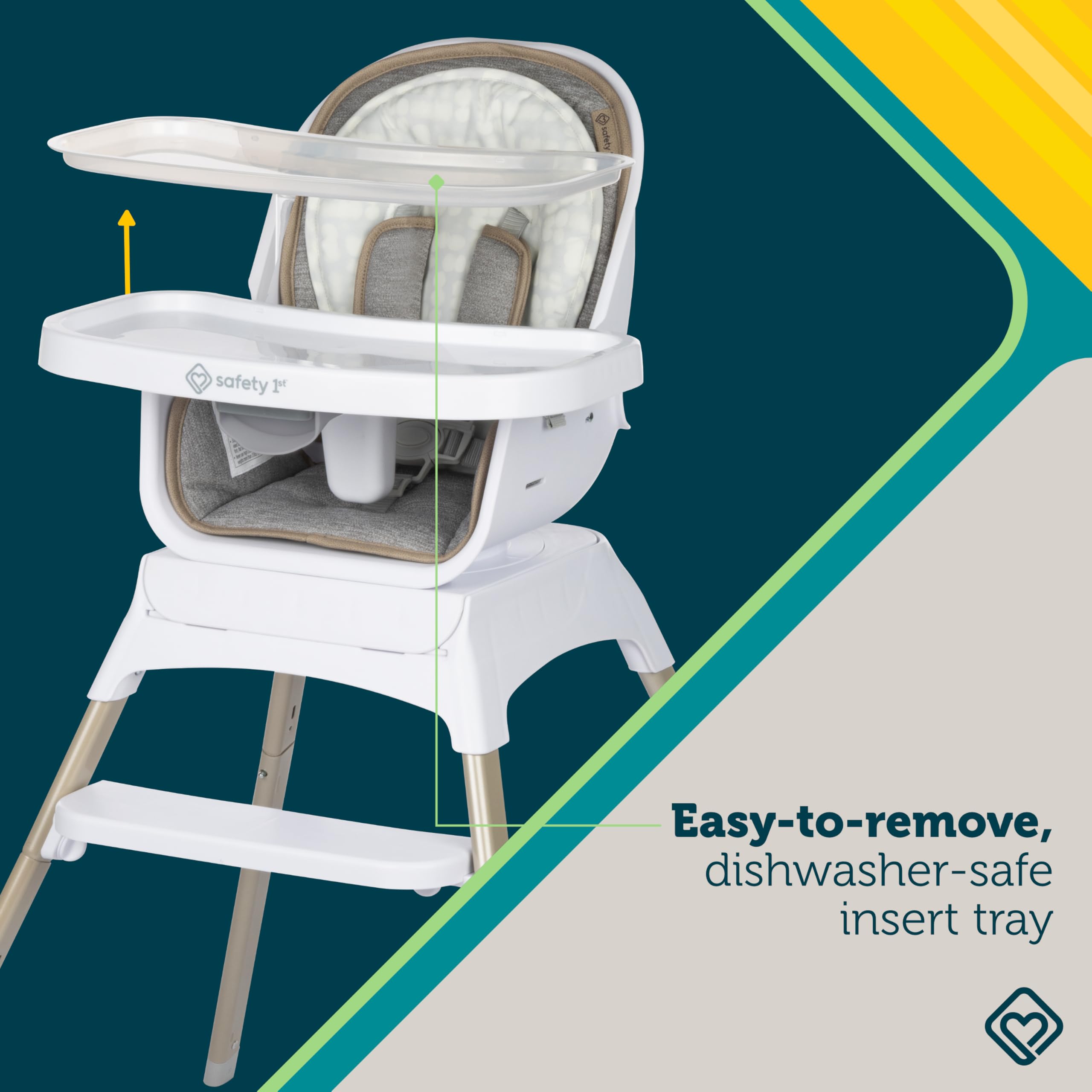 Safety 1st Grow and Go Essential Rotating High Chair, French Grey - Image 7