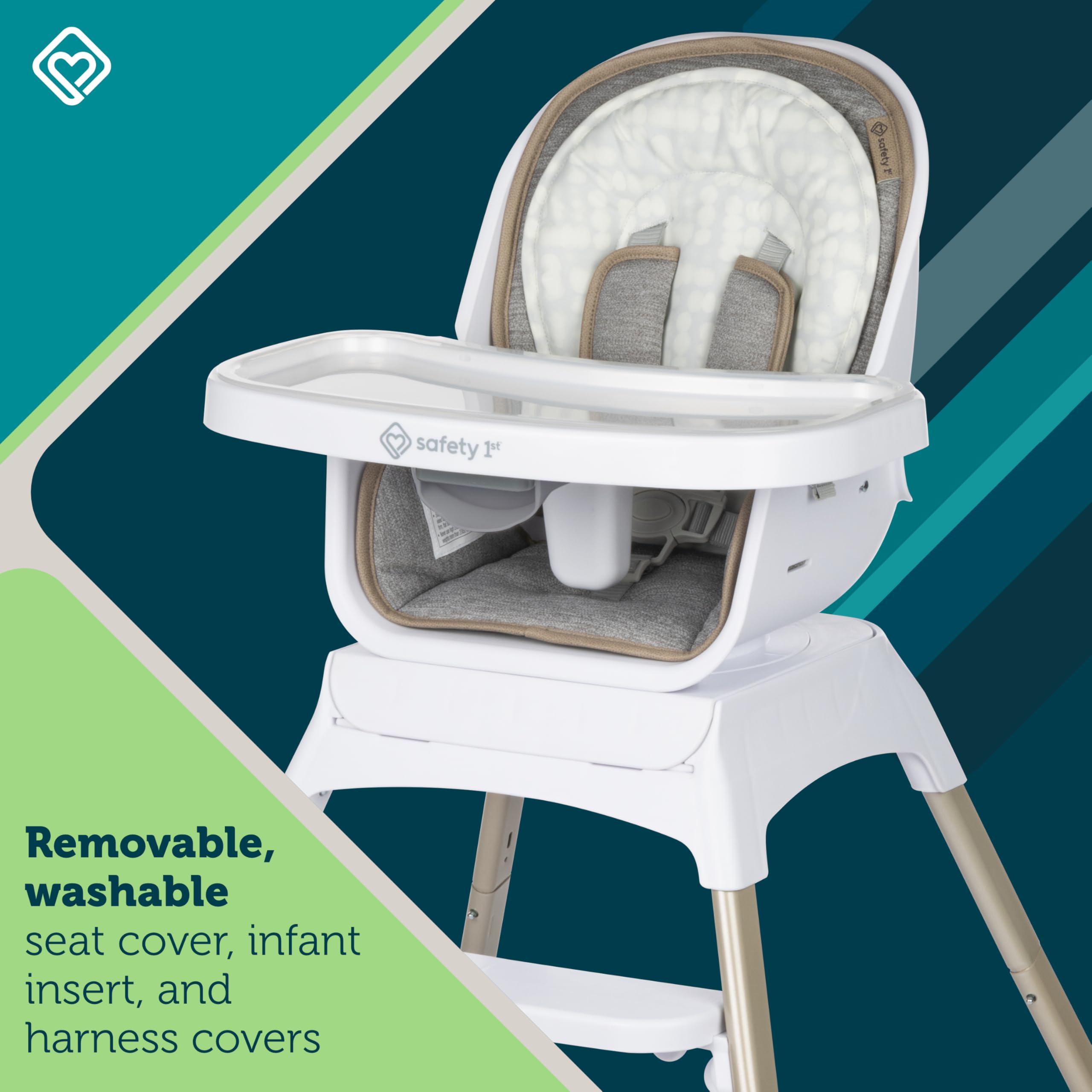 Safety 1st Grow and Go Essential Rotating High Chair, French Grey - Image 8