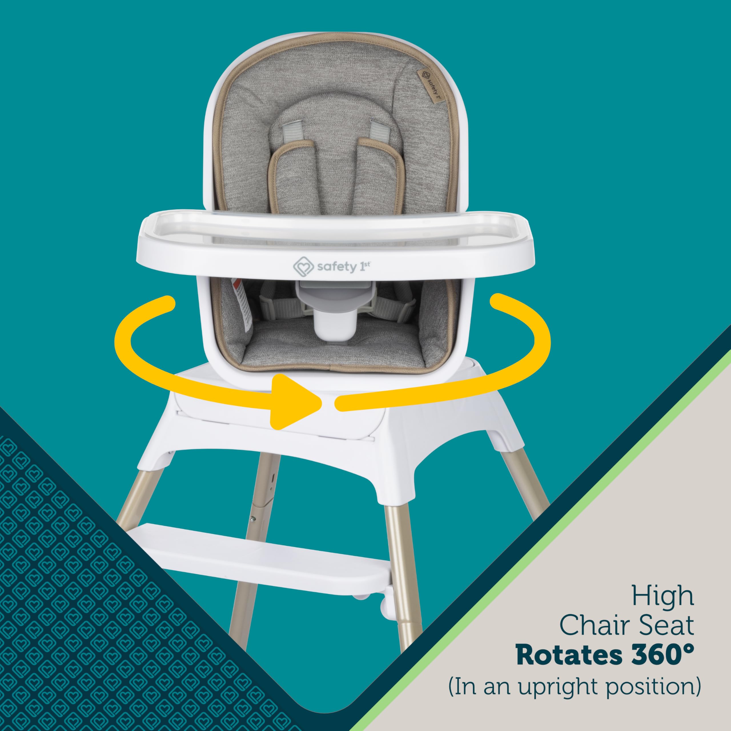 Safety 1st Grow and Go Essential Rotating High Chair, French Grey - Image 9