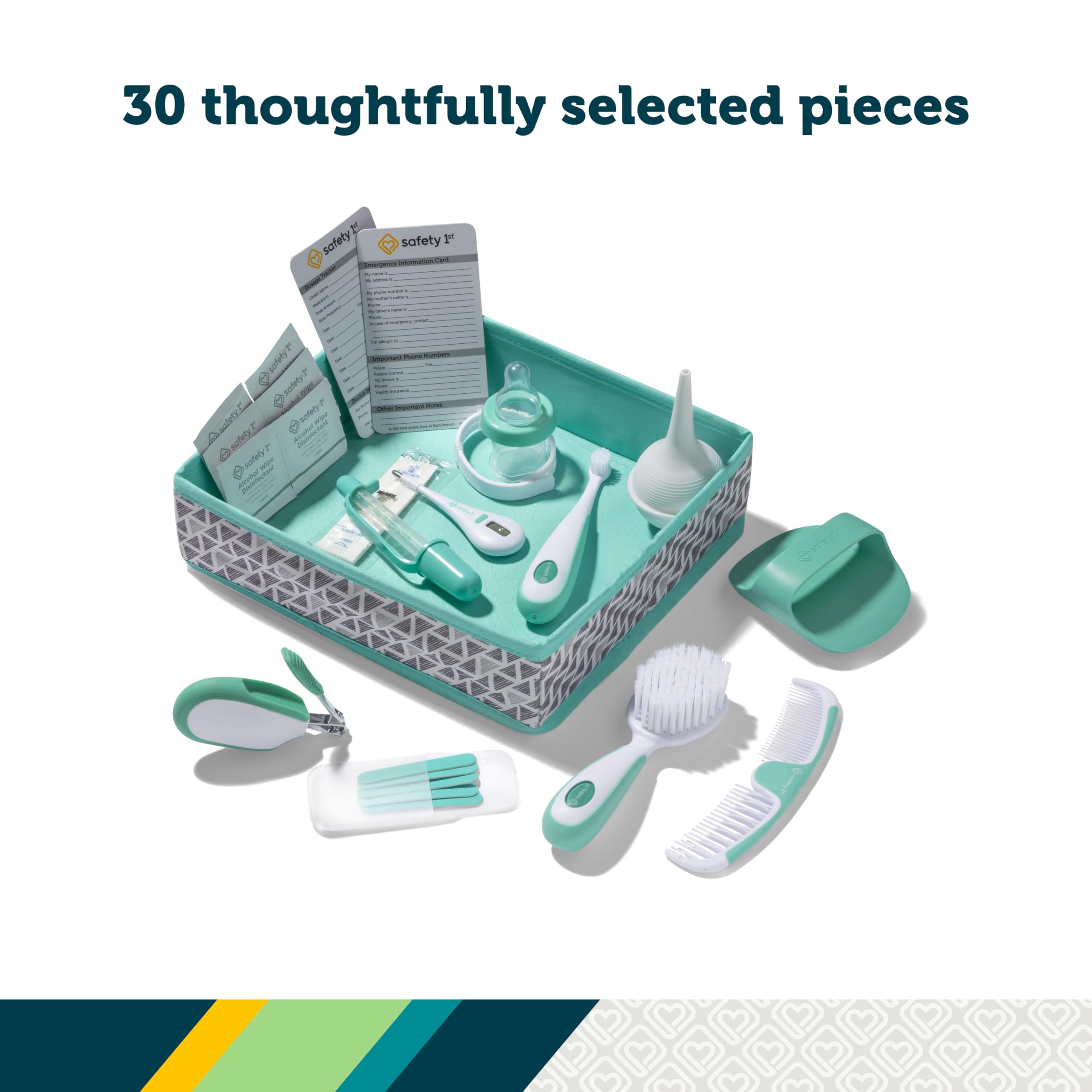 Safety 1st Nursery Care Health & Grooming Kit, Pyramids Aqua, One Size - Image 3