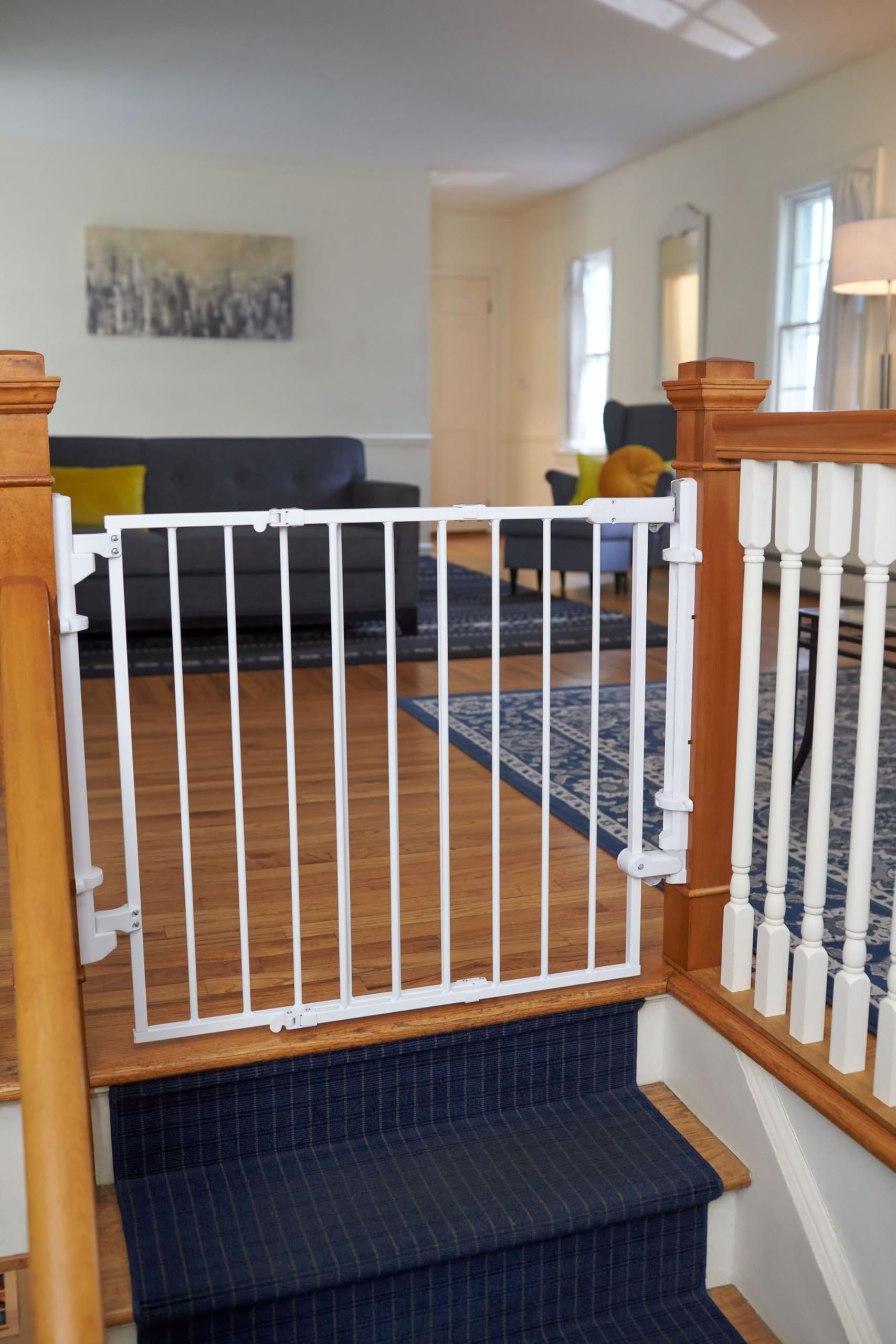 Safety 1st Ready To Install Everywhere Baby Gate, Multi-use Baby Gate with Door for Doorways, Hallways and Stairs, White - Image 8