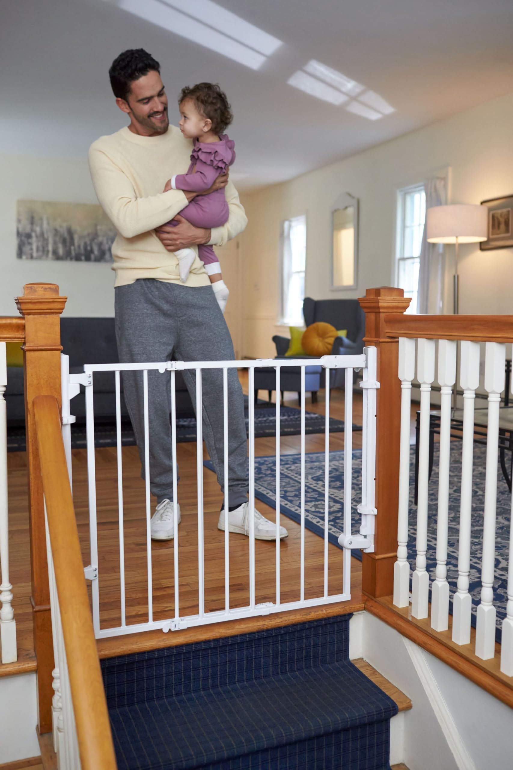 Safety 1st Ready To Install Everywhere Baby Gate, Multi-use Baby Gate with Door for Doorways, Hallways and Stairs, White - Image 9