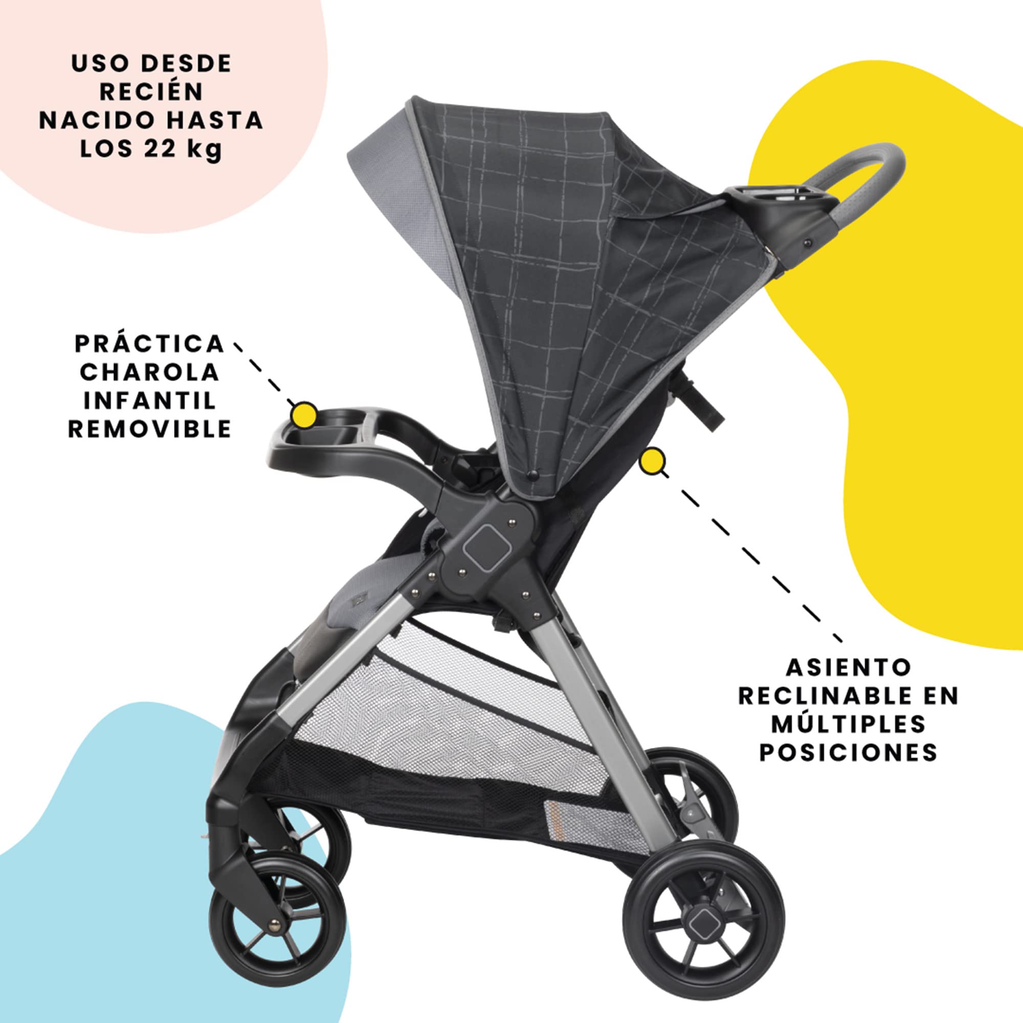 Safety 1st Smooth Ride QCM Travel System, Fast, 1-Hand Lift to fold, High Street - Image 23