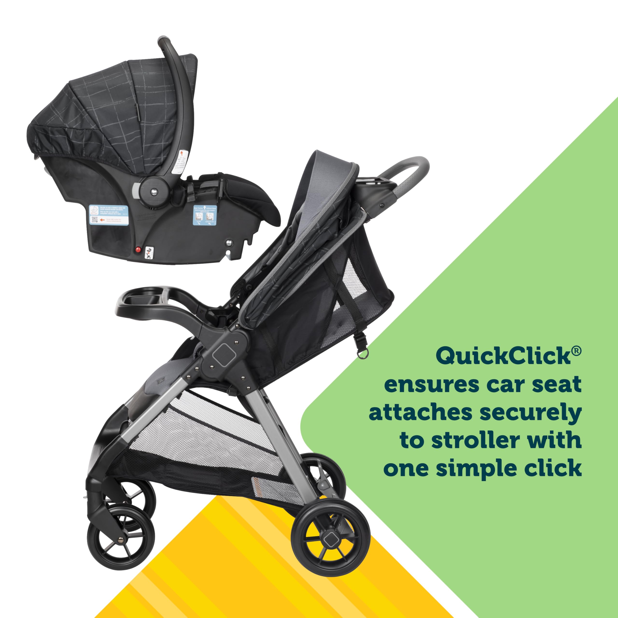 Safety 1st Smooth Ride QCM Travel System, Fast, 1-Hand Lift to fold, High Street - Image 5