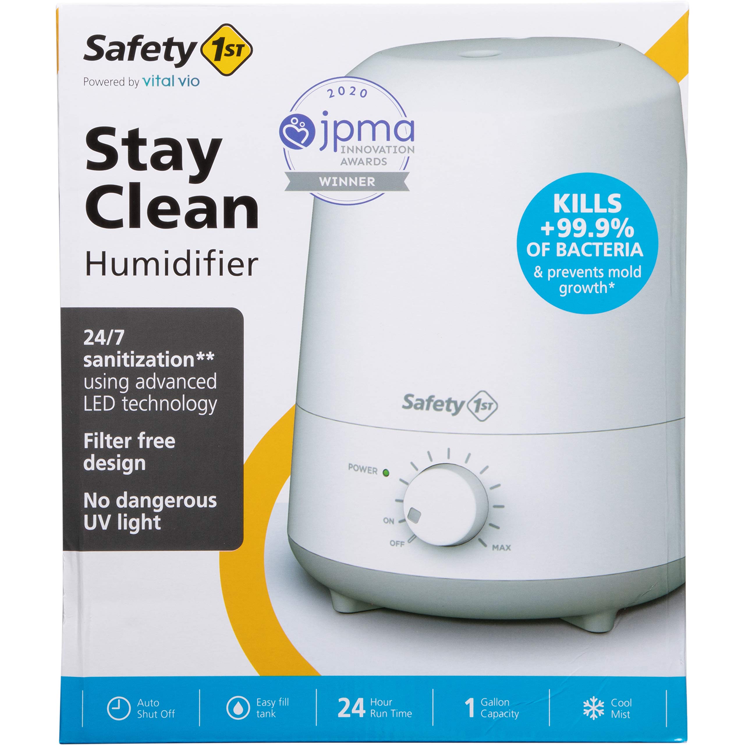 Safety 1st Stay Clean Humidifier, Ultrasonic Mist, One Gallon Easy to Fill Tank, LED Light, and Filter Free - Image 16