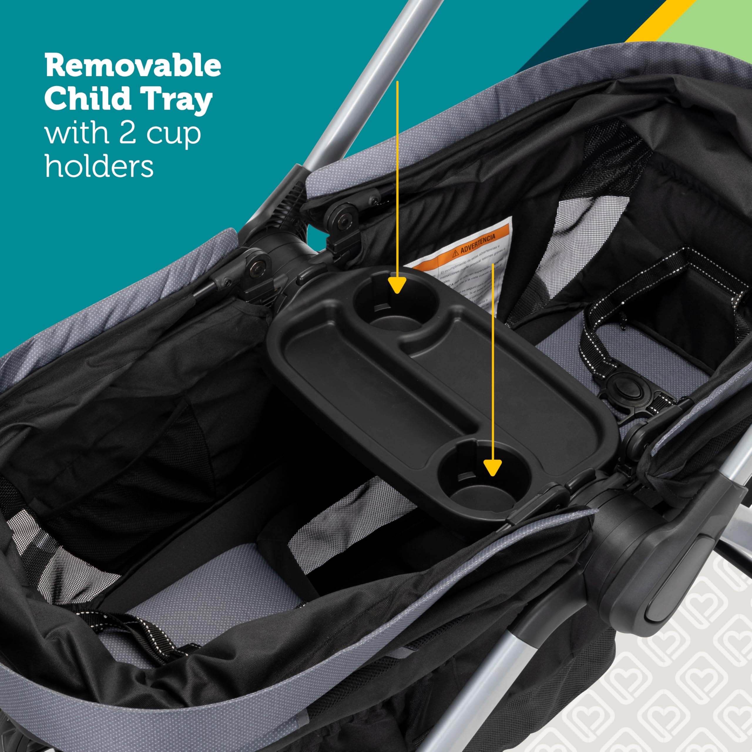 Safety 1st Summit Wagon Stroller for 2 Kids with Removable Tray in High Street - Image 11