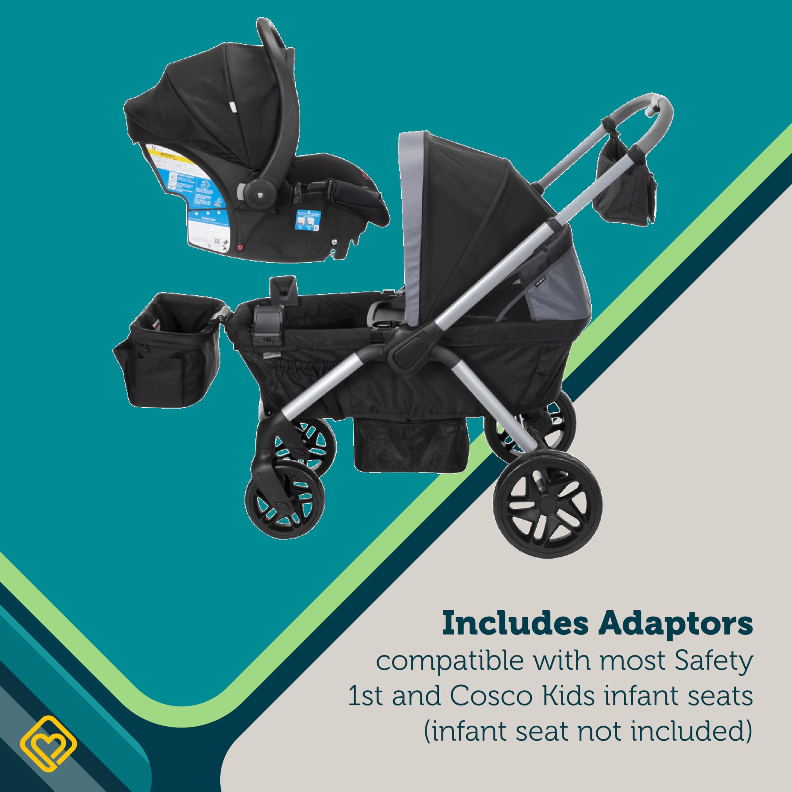 Safety 1st Summit Wagon Stroller for 2 Kids with Removable Tray in High Street - Image 14