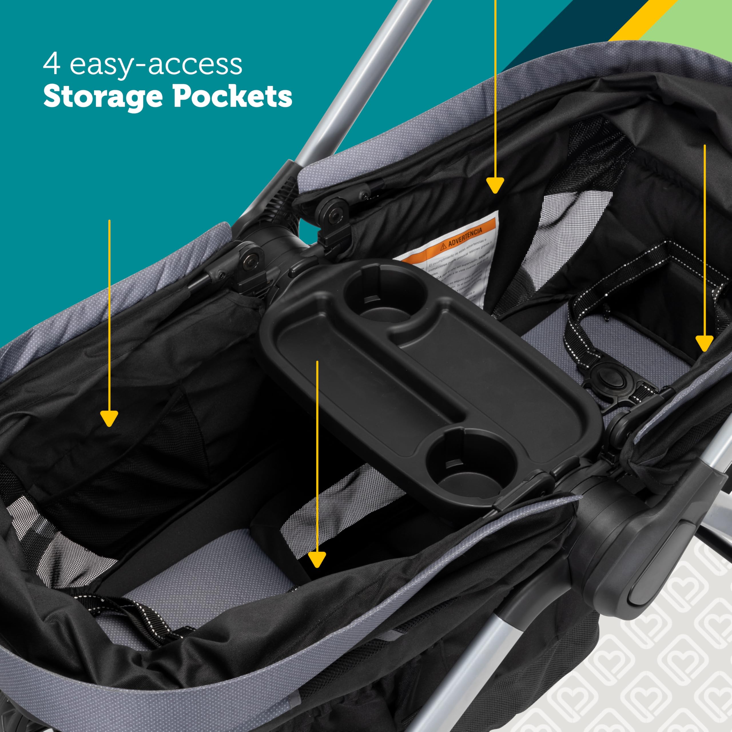 Safety 1st Summit Wagon Stroller for 2 Kids with Removable Tray in High Street - Image 6