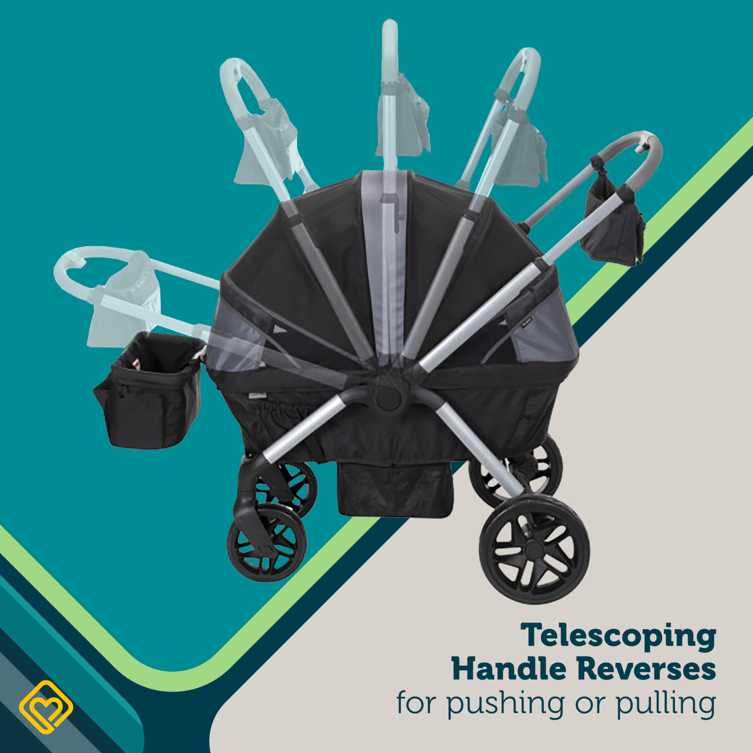 Safety 1st Summit Wagon Stroller for 2 Kids with Removable Tray in High Street - Image 9